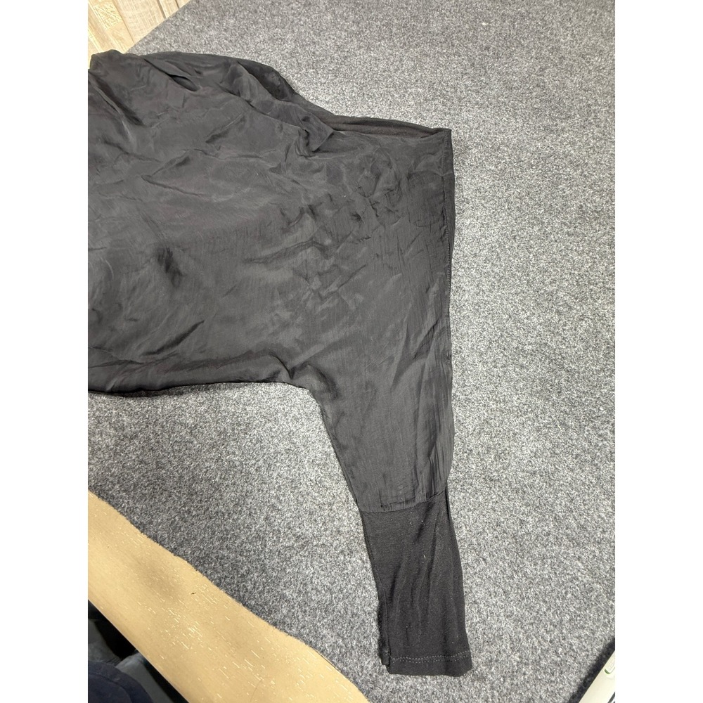 Baci Top Womens M/L Black Silk Blend Lagenlook Batwing Sleeve Made in Italy - Picture 8 of 11